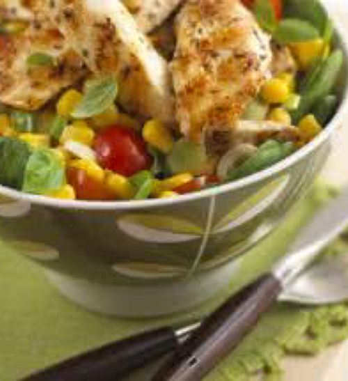 Lemon Basil Chicken and Corn Salad