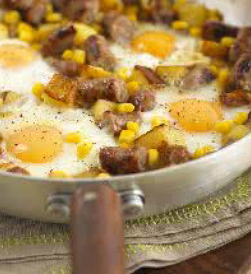 Quick & Easy Sausage and Corn Hash